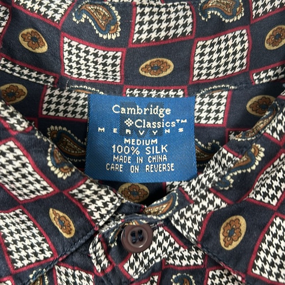 Men’s Cambridge Classic Mervyn Silk Shirt Hugh Hefner Style size M vintage - Picture 5 of 11